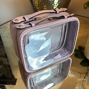 CALPAK Medium Clear Cosmetics Case in Caramel